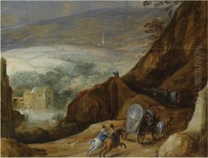A Mountainous Landscape by Joos De Momper