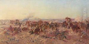 The charge of the Australian Light Horse at Beersheba, 31 October 1917 by George Lambert