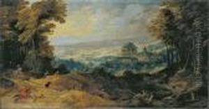 Gebirgslandschaft Mit Jager Vor Schloss Mariemont.