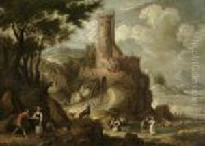 Romantische Gebirgslandschaft Mit Burg by Joos De Momper