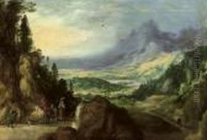 A Mountainous Landscape by Joos De Momper