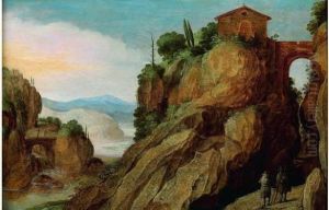 Paysage Montagneux Anime De Personnages by Joos De Momper