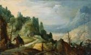Berglandschaft Mit Reiter.