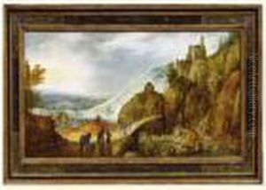 Paysage Fluvial Au Pont Et Aux Promeneurs Paysage Fluvial Au Pont Et Aux Promeneurs
