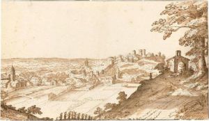 Landscape With A Distant Town On A Hilltop thumbnail