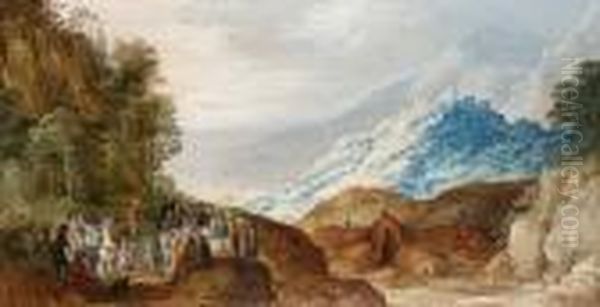 An Extensive Landscape With Saint John The Baptist Preaching - view 1