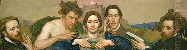 Self-portrait with Ambrose Patterson, Amy Lambert, Hugh Ramsay and Arthur Adams - view 1