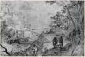Paysage Cotier Avec Bergers Sur Des Collines by Joos De Momper