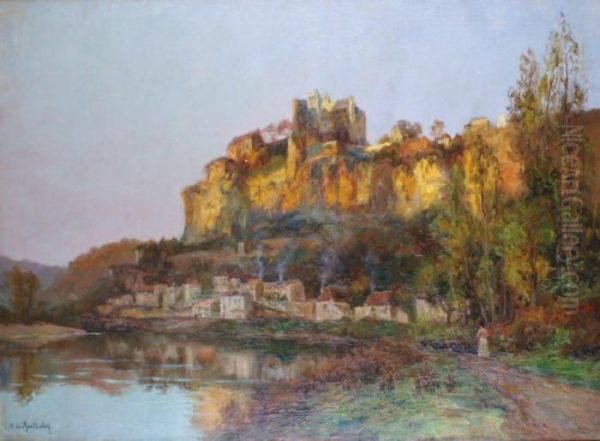 Vue De Beynac En Bord De Dordogne Ausoleil Couchant - view 1
