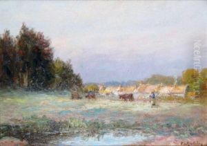 Mare Et Pturage Pres Du Village by Francois Richard De Montholon
