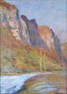 Torrent Au Pied De La Falaise by Francois Richard De Montholon