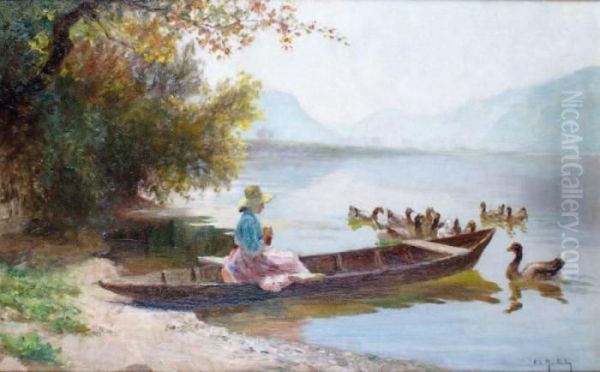 Marcelle De Montholon En Barque Abeaulieu Sur Dordogne - view 1