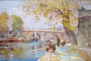 Pecheur Pres Du Pont-neuf Aparis by Francois Richard De Montholon