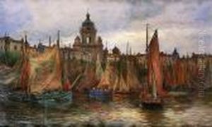 Bateaux Dans Le Port by Francois Richard De Montholon