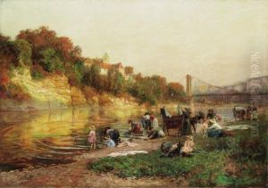 Washerwomen Along The River
Oil On Canvas