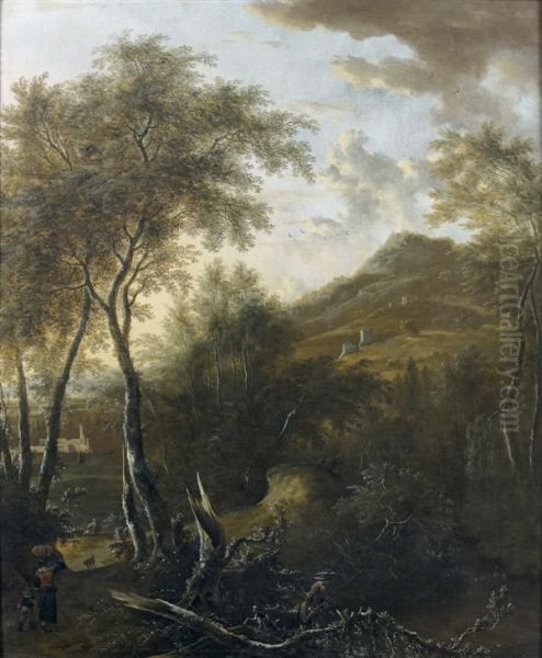 Chasseur Dans Un Paysage Montagneux - view 1