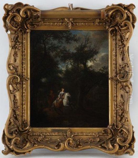 Couple Decavalier En Foret - view 1