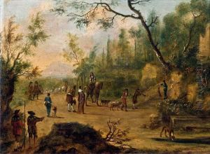 Landschaft Mit Eleganter Jagdgesellschaft