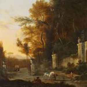Figures At A Fountain