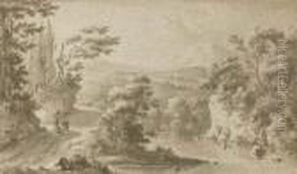 Travellers In An Extensive Landscape - view 1