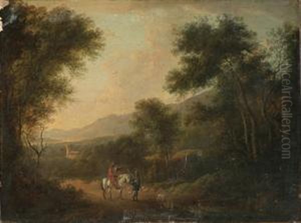 Travellers In An Italianate Landscape - view 1