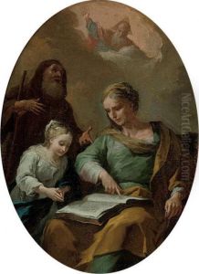 The Education Of The Virgin by Francesco de Mura