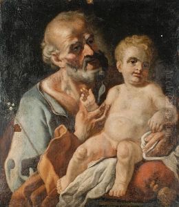 Saint Joseph And The Child by Francesco de Mura