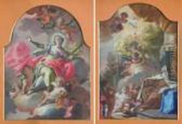 A) Estasi Di Santa Teresa B) Gloria Di Una Santa Martire (santa Dorotea?) - view 1