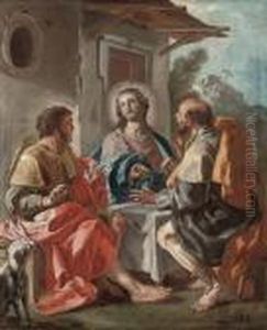 The Supper At Emmaus by Francesco de Mura