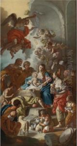 The Adoration Of The Shepherds by Francesco de Mura