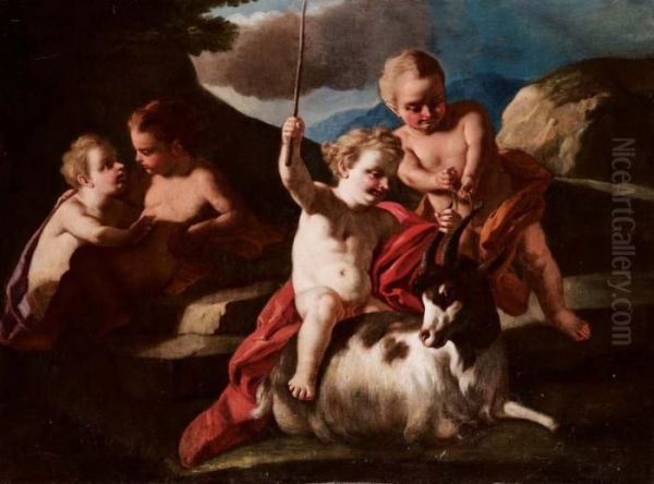 Putti Che Giocano Con Una Capra - view 1