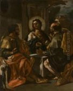 Cena In Emmaus by Francesco de Mura
