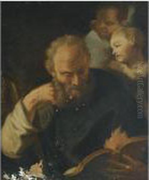 Saint Anthony Abbot With Two Putti - view 1