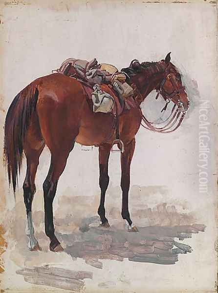 Australian troop horse, full marching order - view 1