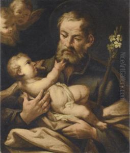 Saint Joseph With The Christ Child by Francesco de Mura
