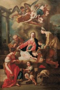 Adorazione Dei Pastori by Francesco de Mura