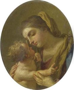Madonna And Child. by Francesco de Mura