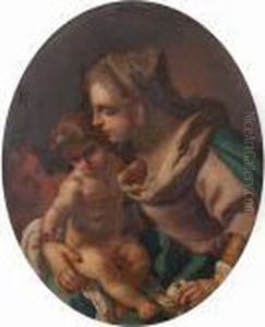 The Virgin And Child With The Infant Saint John The Baptist by Francesco de Mura