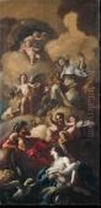 An Allegory Of Ceres With Sebetus And The Siren Parthenope; Andpeace And Abundance