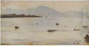 Marina Napoletana All'alba Con Scogli by Giuseppe de Nittis