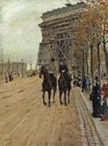 A Ride Along The Avenue Des Champs-elysees by Giuseppe de Nittis