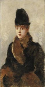 Grande Ritratto Di Signora Con La Pelliccia by Giuseppe de Nittis