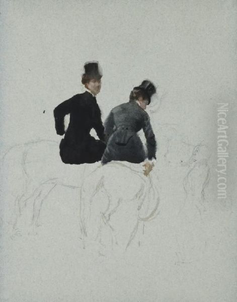 Deux Femmes A Cheval - view 1