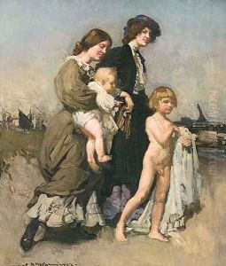 The holiday group (The bathers) by George Lambert