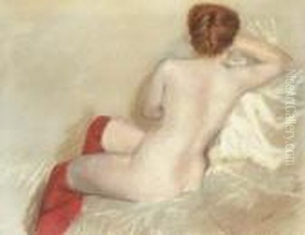 Nude With Red Stockings - view 1