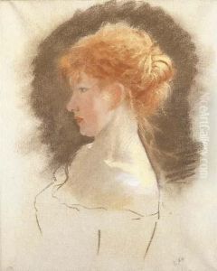 Testa Di Donna Bionda by Giuseppe de Nittis