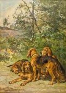 Hounds At Rest by Charles Olivier De Penne