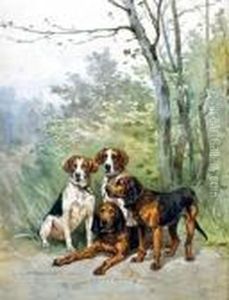 Chiens De Chasse by Charles Olivier De Penne