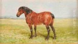Cheval Au Pre by Charles Olivier De Penne