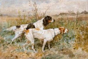 Chiens De Chasse A L'arret. by Charles Olivier De Penne